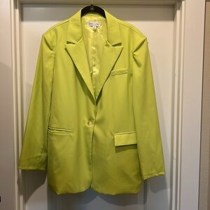 She + Sky Neon Yellow Blazer